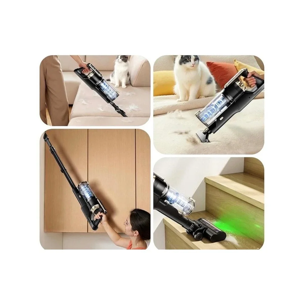Trucozie T550 Cordless Stick Vacuum Cleaner 50Min LED Pet Hair Black Open Box